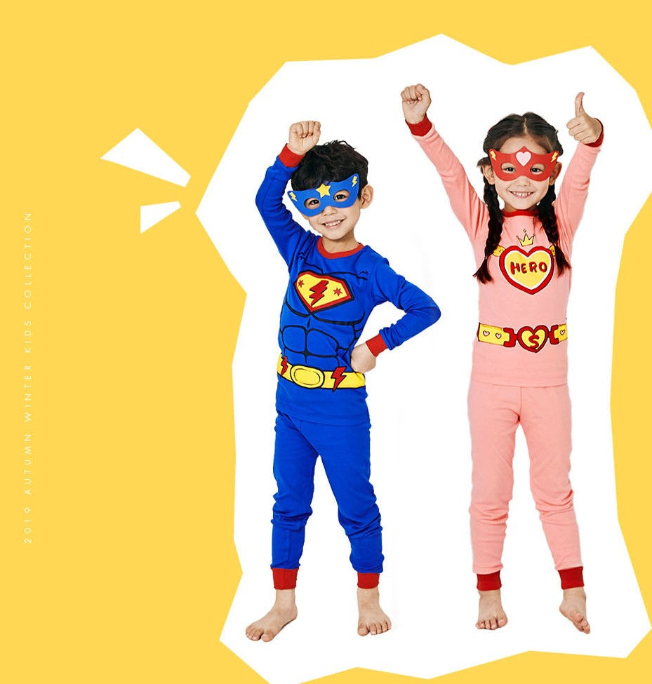 Boys Organic Cotton Pyjamas - Super Hero (Korean Design)