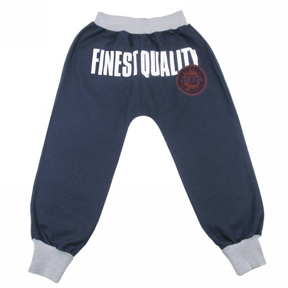 Navy Badge Print Hareem Trousers