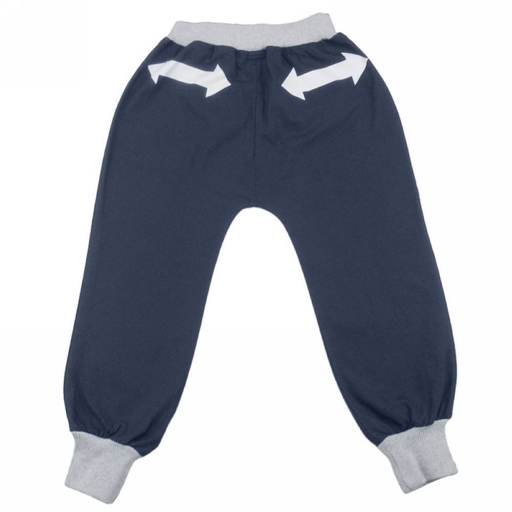 Navy Badge Print Hareem Trousers