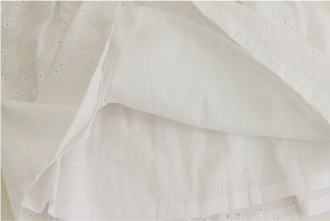 Girls White Broderie Anglaise Eyelet Dress