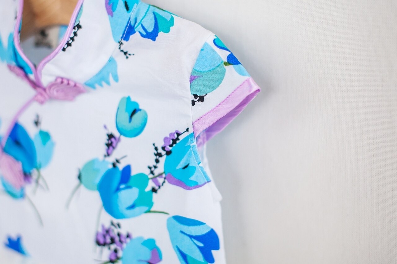 Girls Purple Tutu Cheongsam Dress