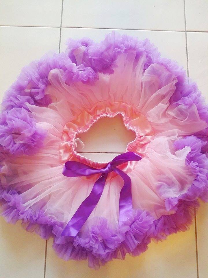 Adjustable Waist Baby TuTu Skirt for 0-2 Years- Pink/Purple
