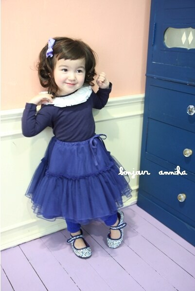 Luxury Girls Blue Cotton Blouse (Made in Korea )