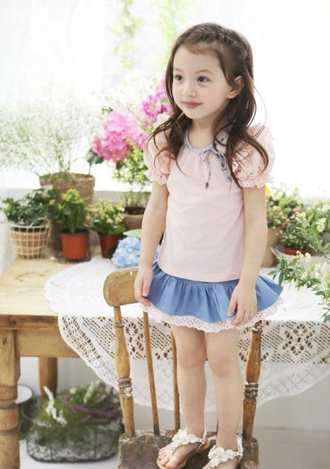 Cotton Light Blue Skirt