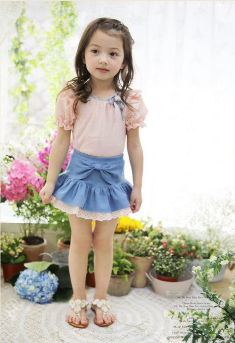 Cotton Light Blue Skirt
