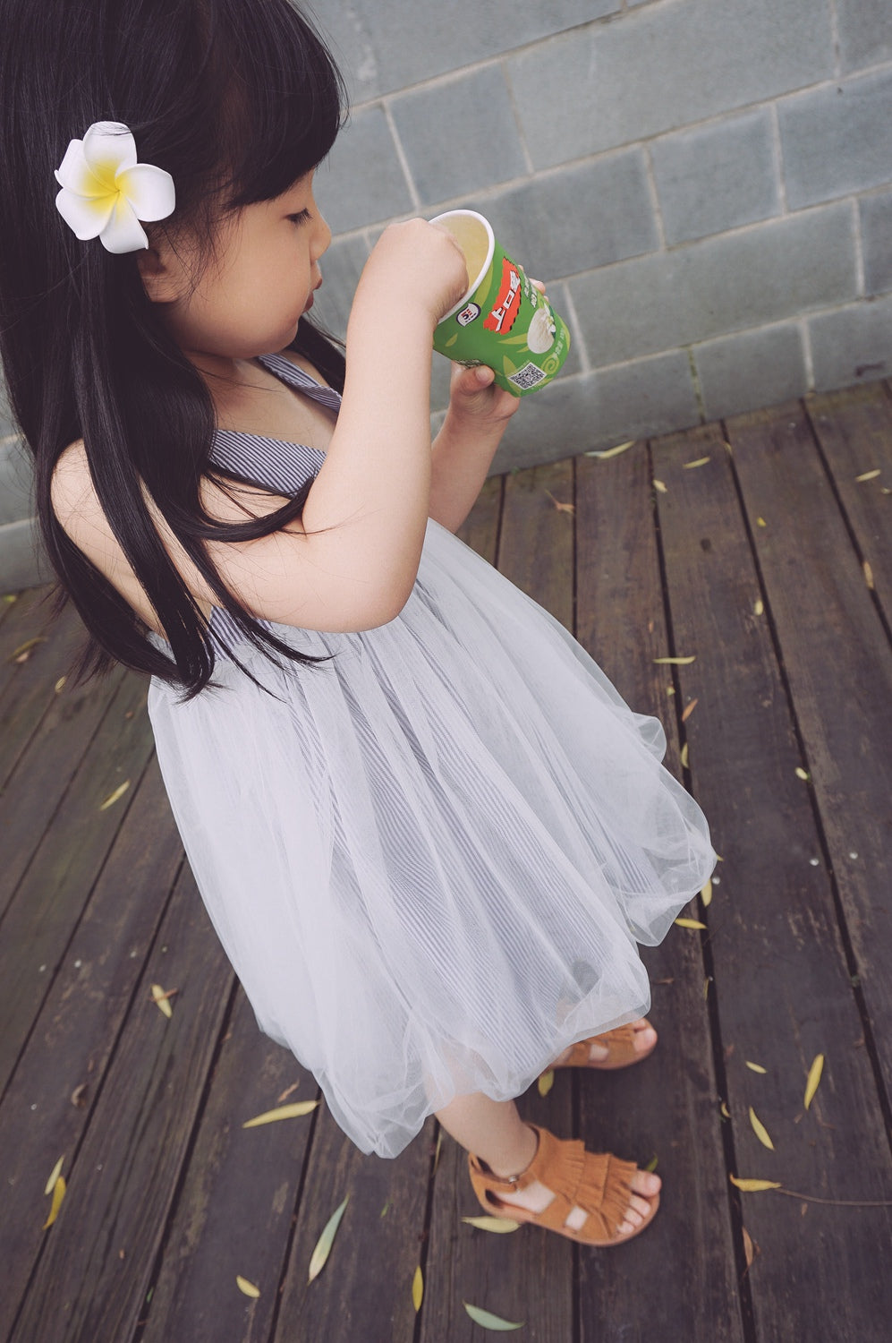 Girls Blue Stripe Dress